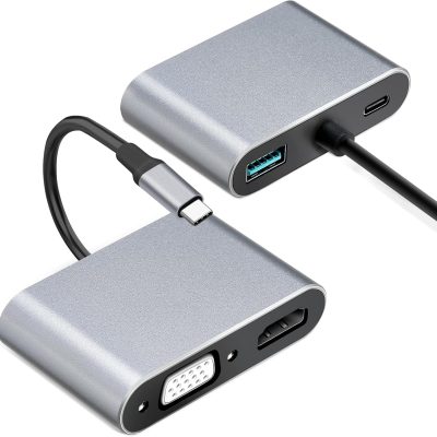 Konvertor Usb Type C to HUB PD HDTV +VGA+USB 4ne1